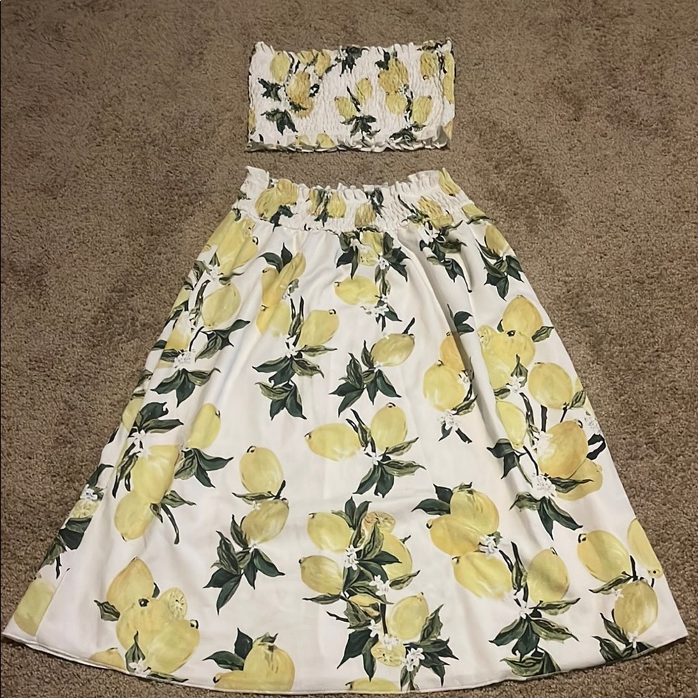 Lemon Print Two-Piece Set